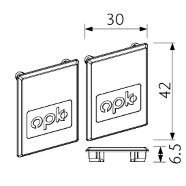 Track Capping Pelmet Ends , Silver Plastic