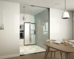Room Dividing Door, No Profile, 8mm Clear Glass