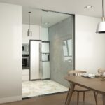 Room Dividing Door, No Profile, 8mm Clear Glass