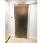 Room Dividing Door, No Profile, 8mm Satinised Glass - Image 3
