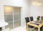 Room Dividing Door, Elite Profiled, Satinised Glass with Strips - Image 2