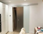 Room Dividing Door, No Profile, 8mm Satinised Glass