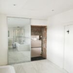 Room Dividing Door, Elite Profiled, Silver Mirror Single Sided