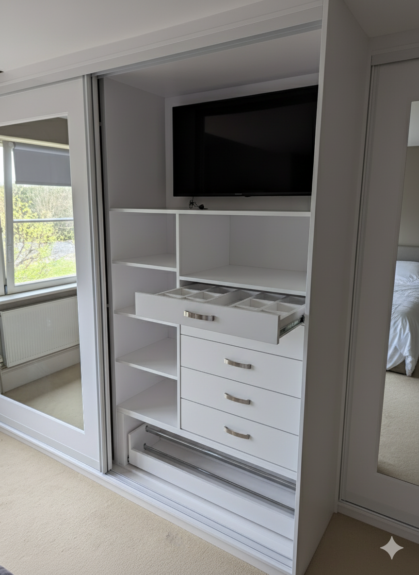 slide glide built in wardrobe and tv unit